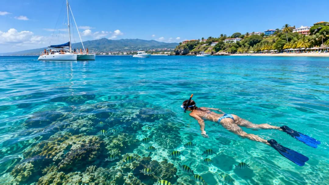 Snorkelling in a Tropical Turquoise Bay

