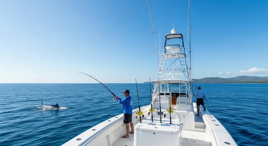 Sport fishing charter boat in the Gulf of Papagayo, Costa Rica