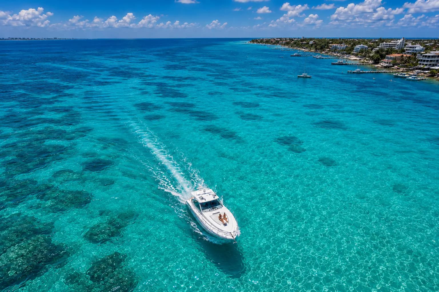 Cruise along Cancun coastline Enjoy views of the Hotel Zone
