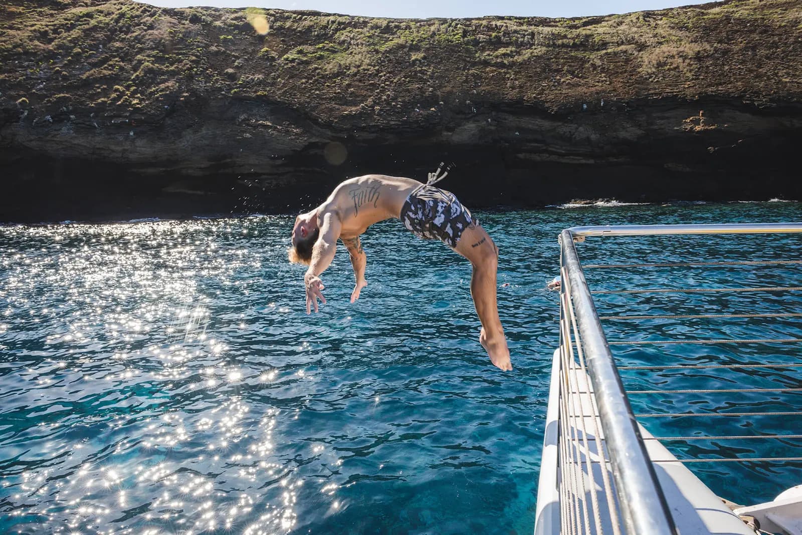 Cove Stop Snorkel, paddle or drift on the floating mat in water calm enough for kids and grandparents alike.
