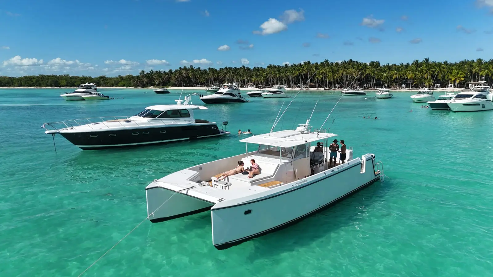 Departure — Bayahibe Meet your crew at the dock, board your private catamaran and settle in for a short safety briefing.