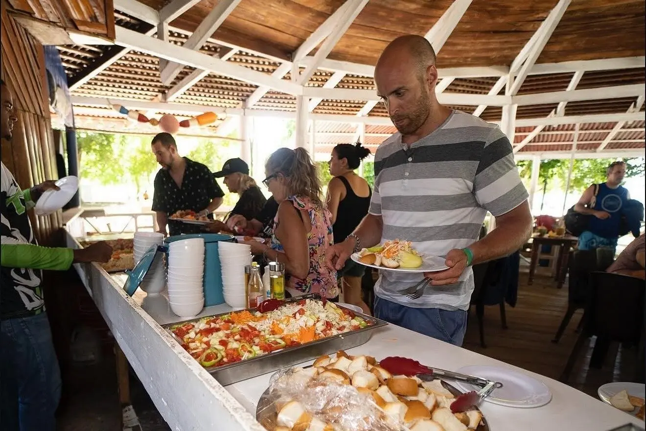 Cayo Levantado: lunch, then beach time Disembark at the island pier. Beachside lunch served at 10:00, followed by roughly two hours of free time on the sand.