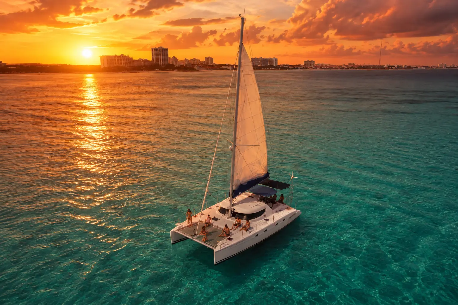 Cruise along Hotel Zone Sail past Cancun’s resort skyline with drinks and music