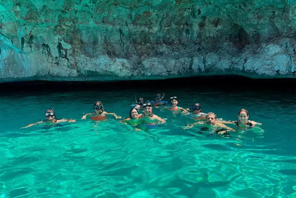 Timaye Natural Pool + Snorkel Stop Float the glassy shallows at Timaye, then snorkel a clear reef and visit the starfish sanctuary
