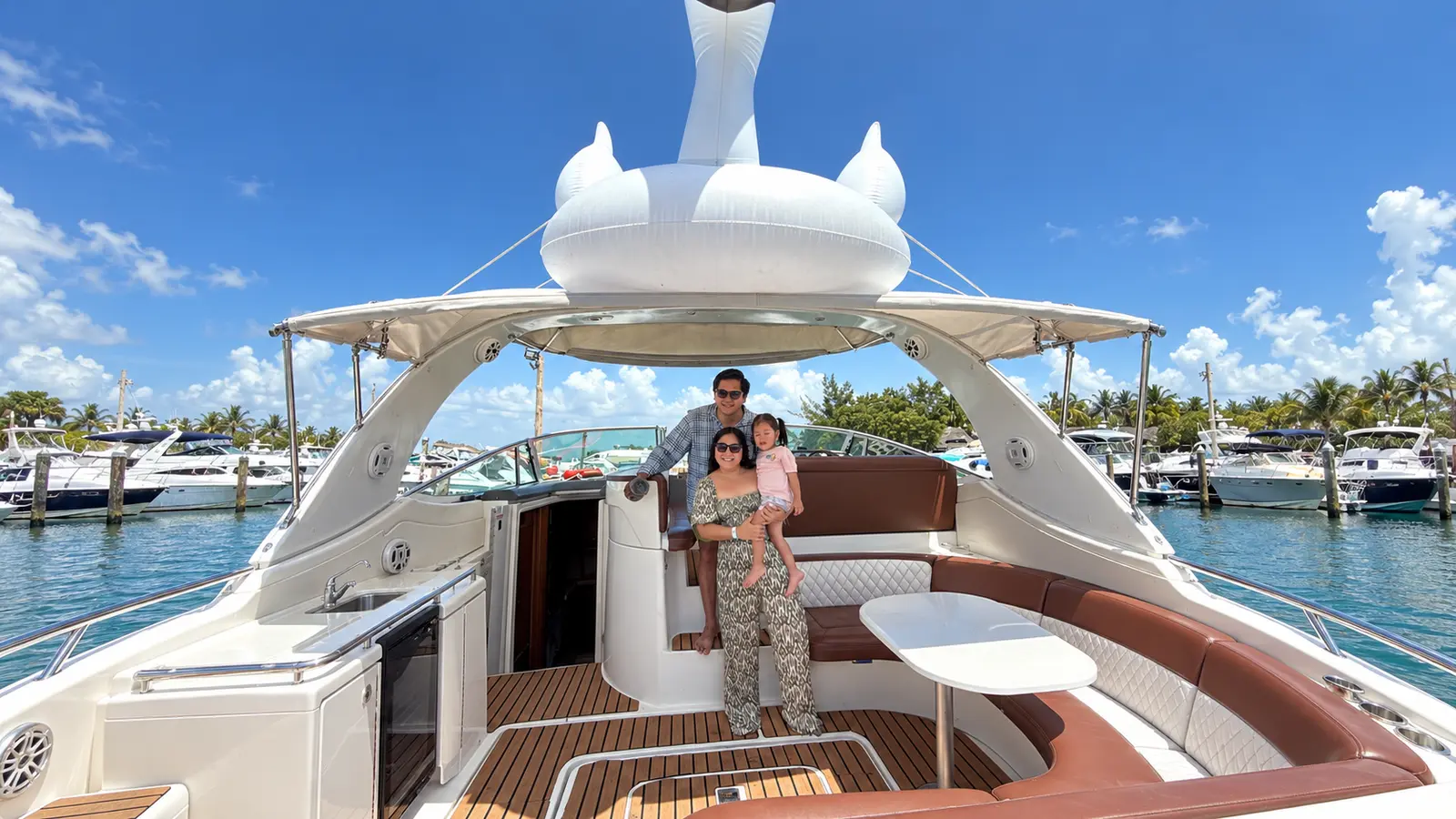 Meet the captain and crew, cooler stocked and Bluetooth connected