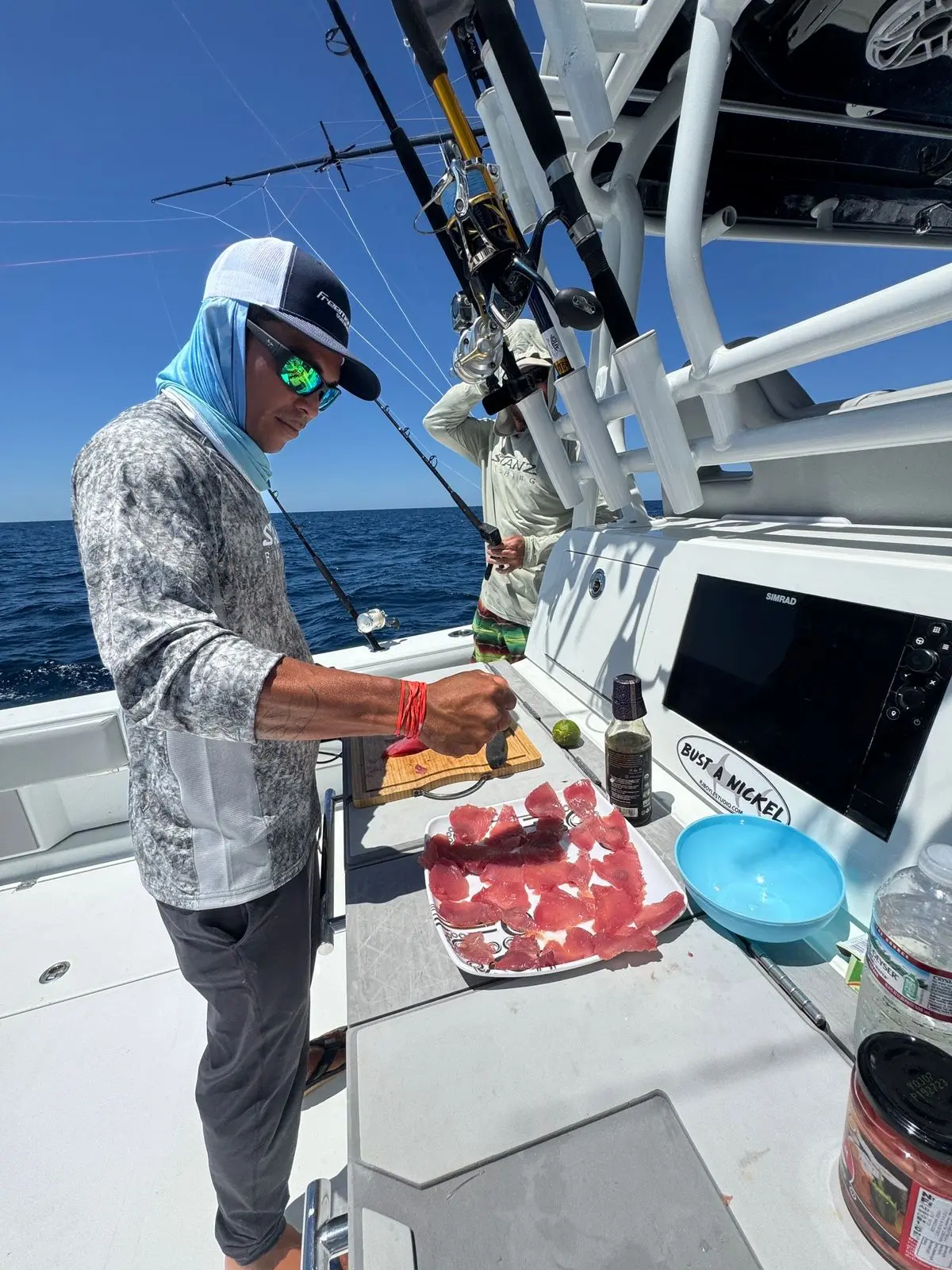 Sushi at Sea Fresh rolls in the cockpit while the spread keeps swimming.
