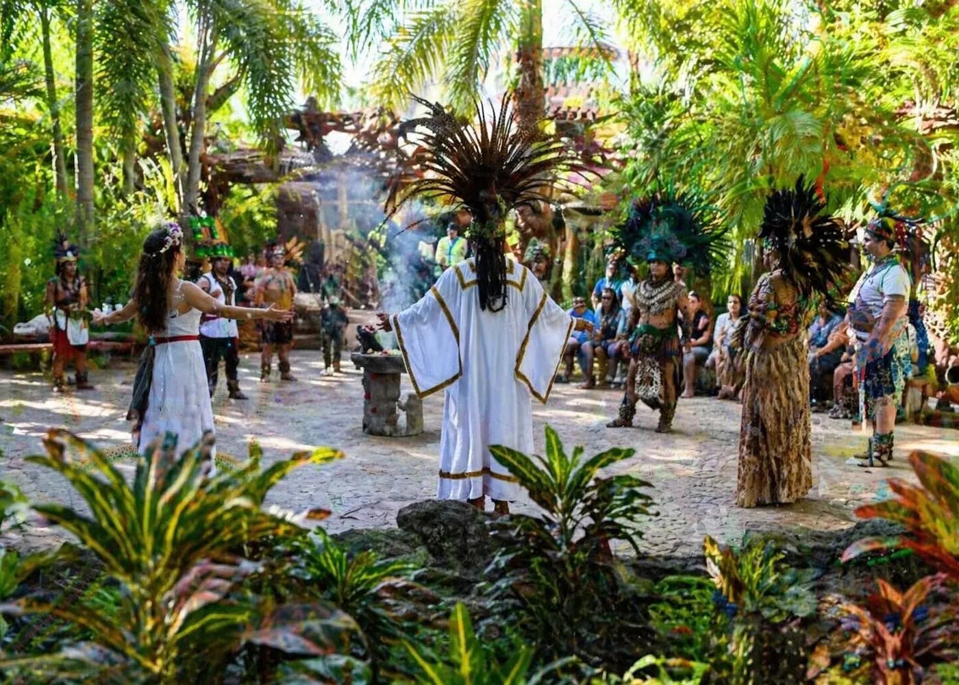 Mayan opening ceremony Traditional blessing with local performers
