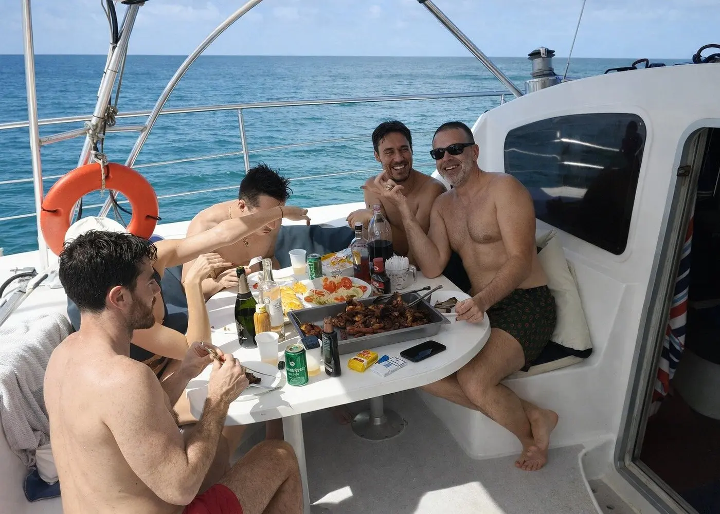 BBQ and relaxation Enjoy food, drinks, and time onboard