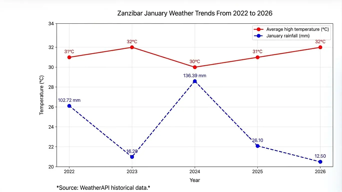 January Weather Trends Graph