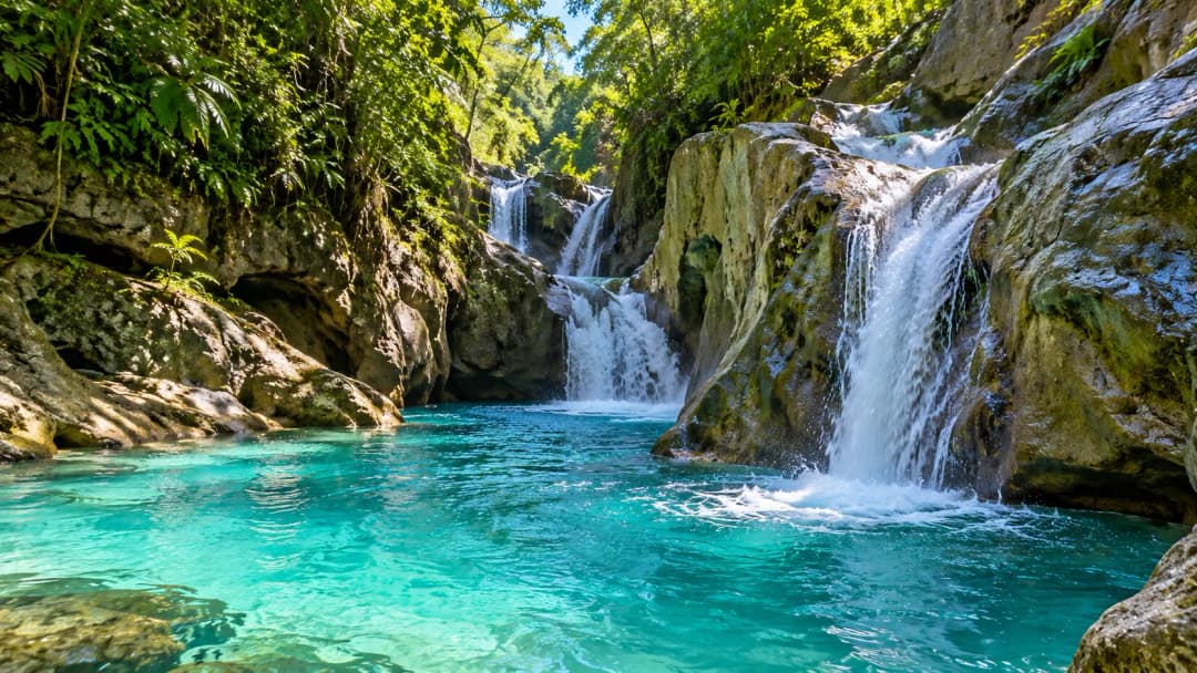 View of Damajagua Waterfalls