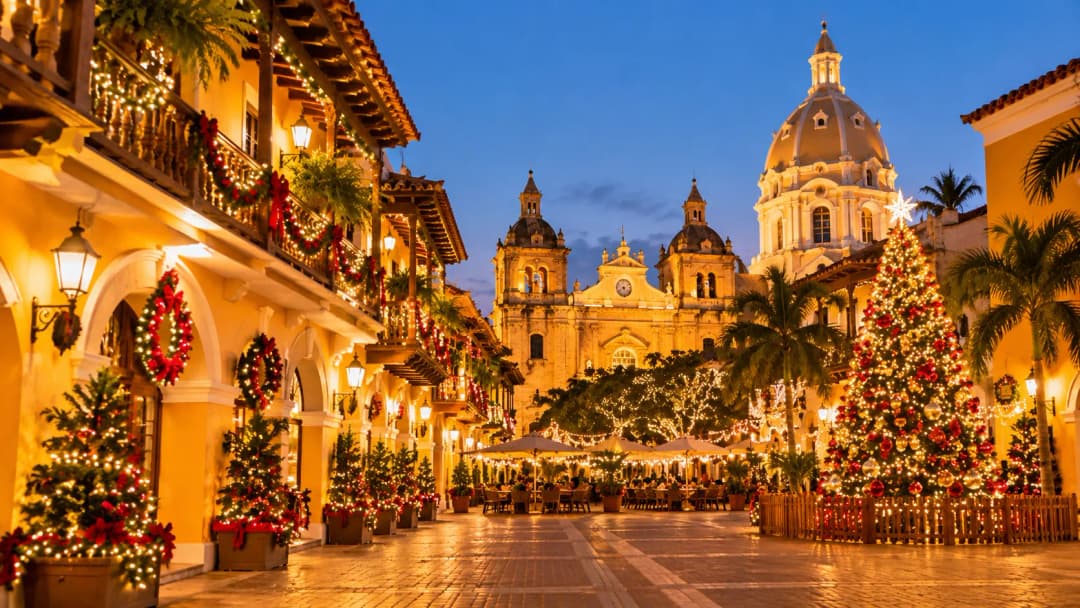 Festive Cathedral Square at Twilight