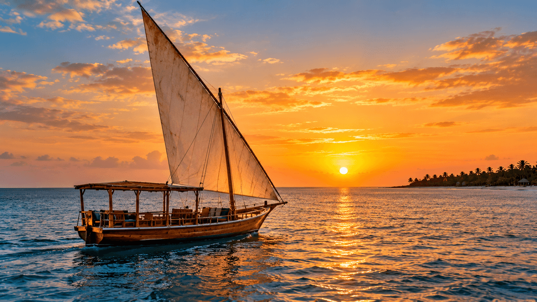 Golden Dhow at Sunset