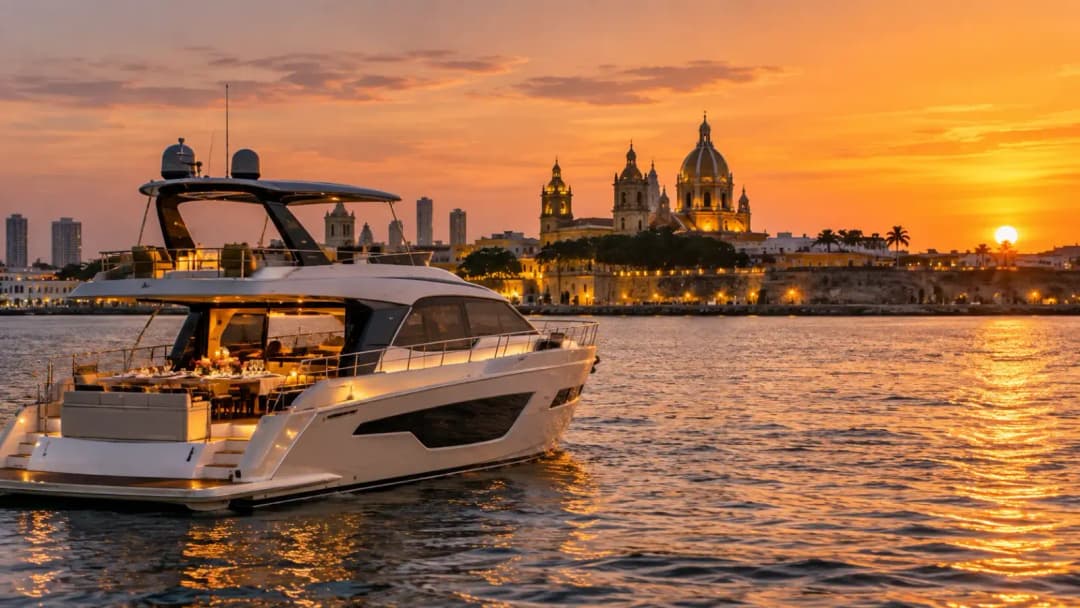 Luxury Yacht Dinner at Sunset