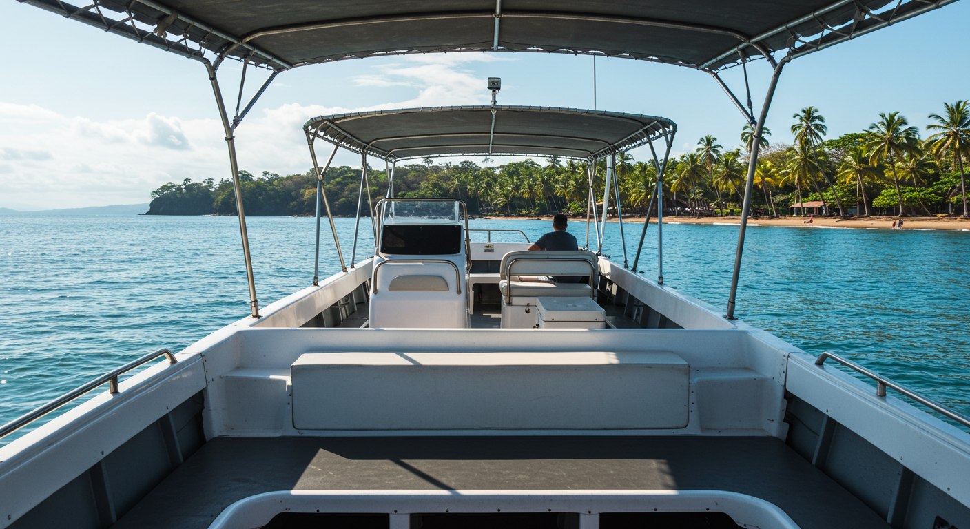 Playa Potrero, Costa Rica, featuring scenic views of the coast and options for boat tours and activities.
