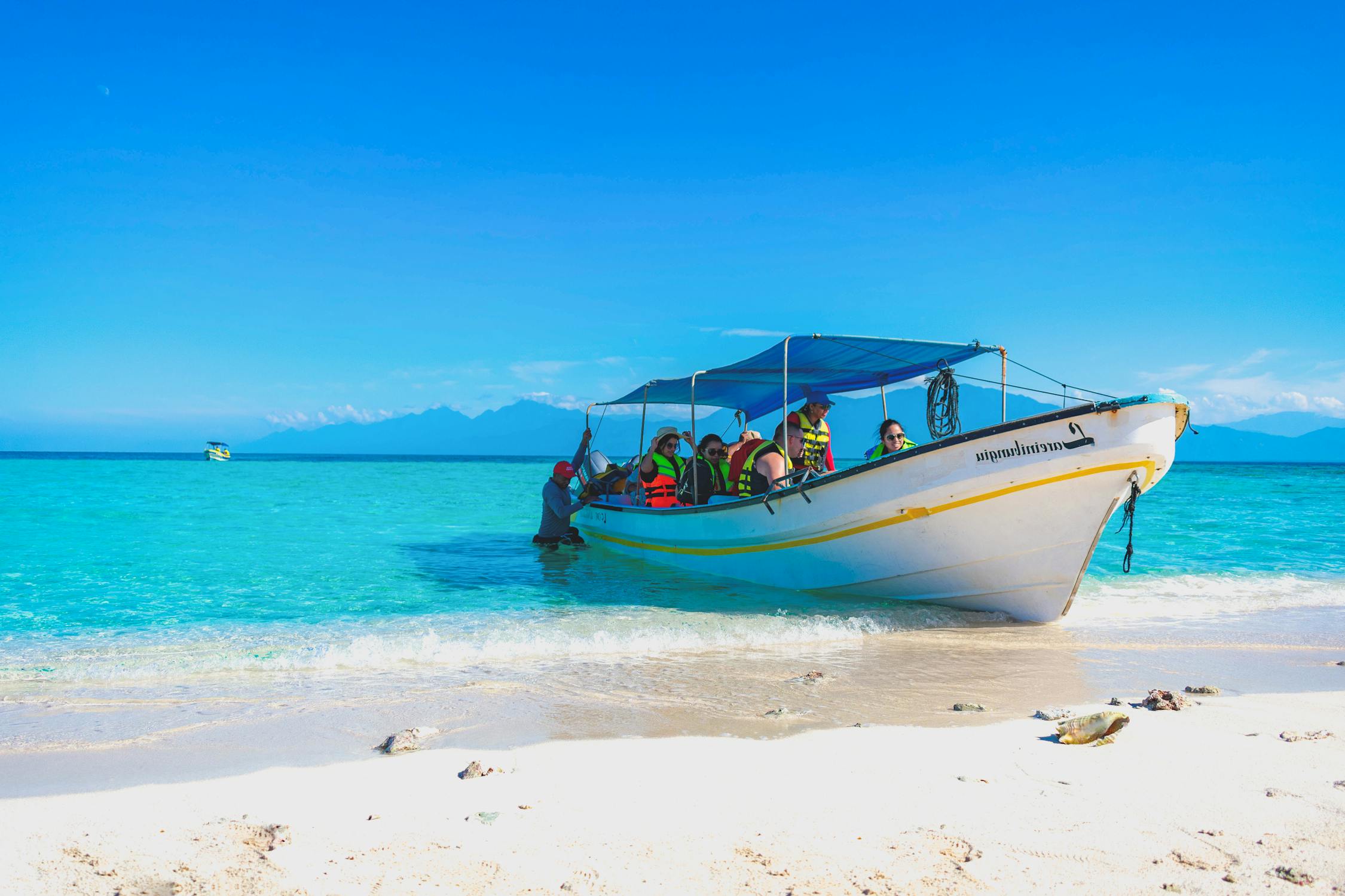 A boat on the beach at Playa Flamingo Costa Rica.