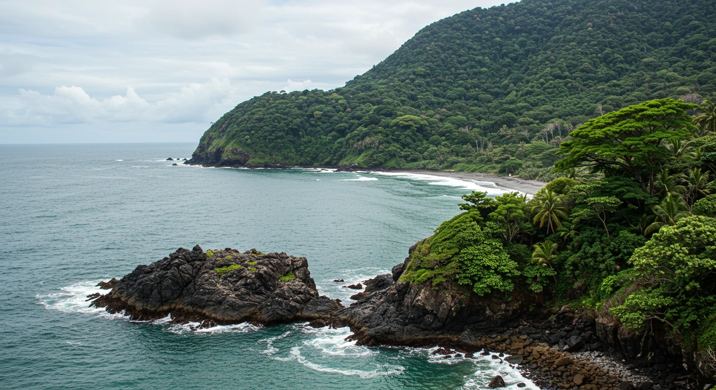 Manuel Antonio Costa Rica beach and rainforest view