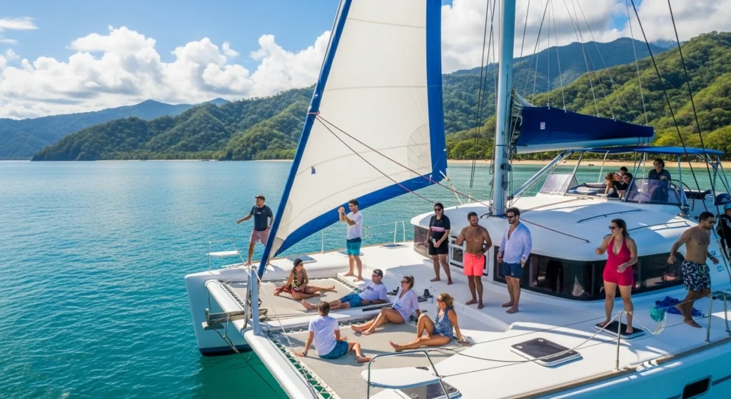 People having fun on Catamaran Tours in Costa Rica