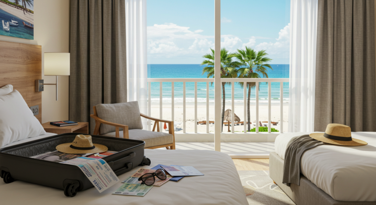 How much is a trip to Cancun with a view of the beach from a hotel room.