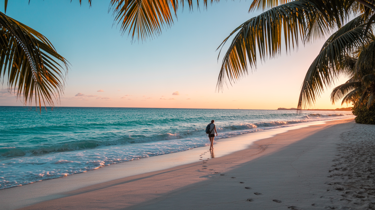 Beach view showing the best time to go to Cancun.