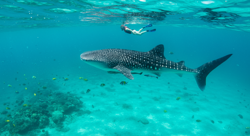 whale shark swimming underwater