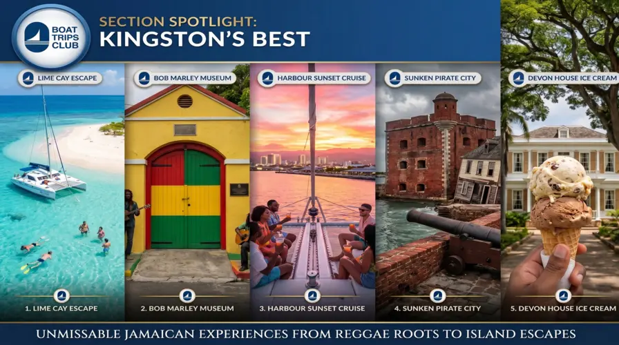 1. Escape the City Noise at Lime Cay - 2. Walk Through History at the Bob Marley Museum - 3. Sail the Kingston Harbour at Sunset