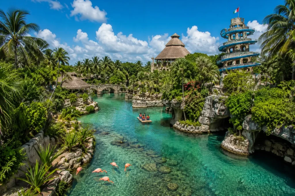 Adventure park in Playa del Carmen with clear water tropical scenery and outdoor activities like swimming and exploring nature