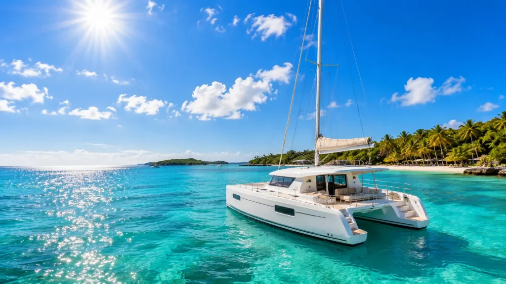 Sunny private catamaran Rosario Island