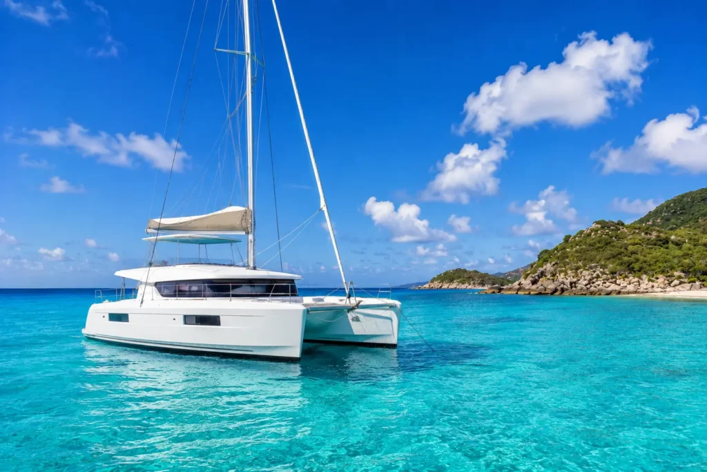 Tropical Catamaran in Turquoise Waters