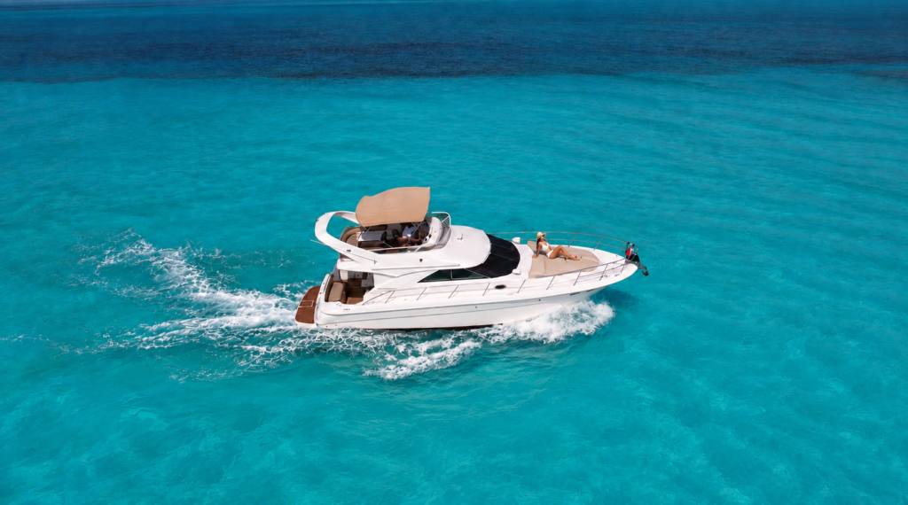 Boat Charter Cancun: Private 46ft Sea Ray Flybridge to Isla Mujeres