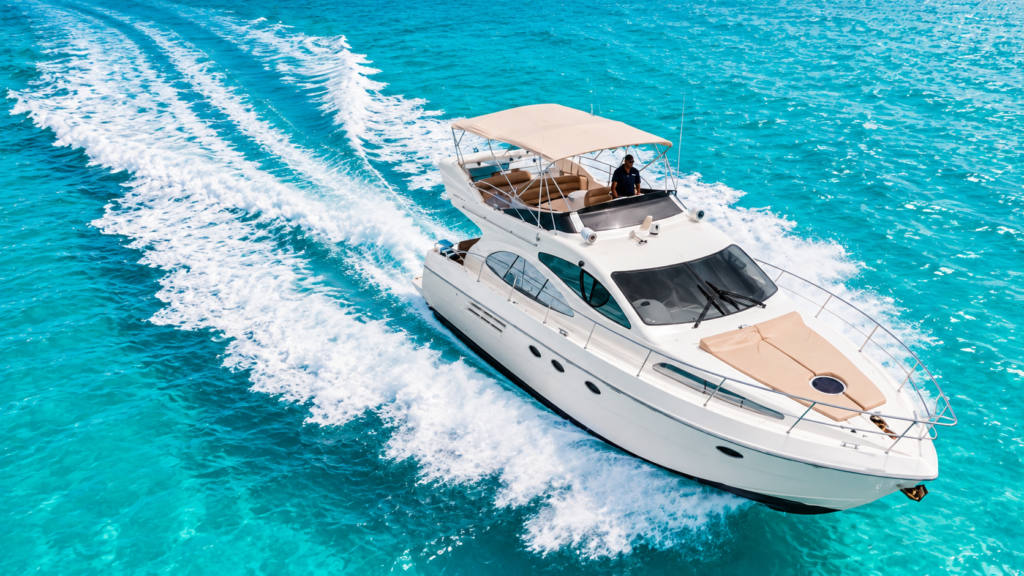 Luxury Yacht Cancun: Private 62ft Flybridge to Isla Mujeres