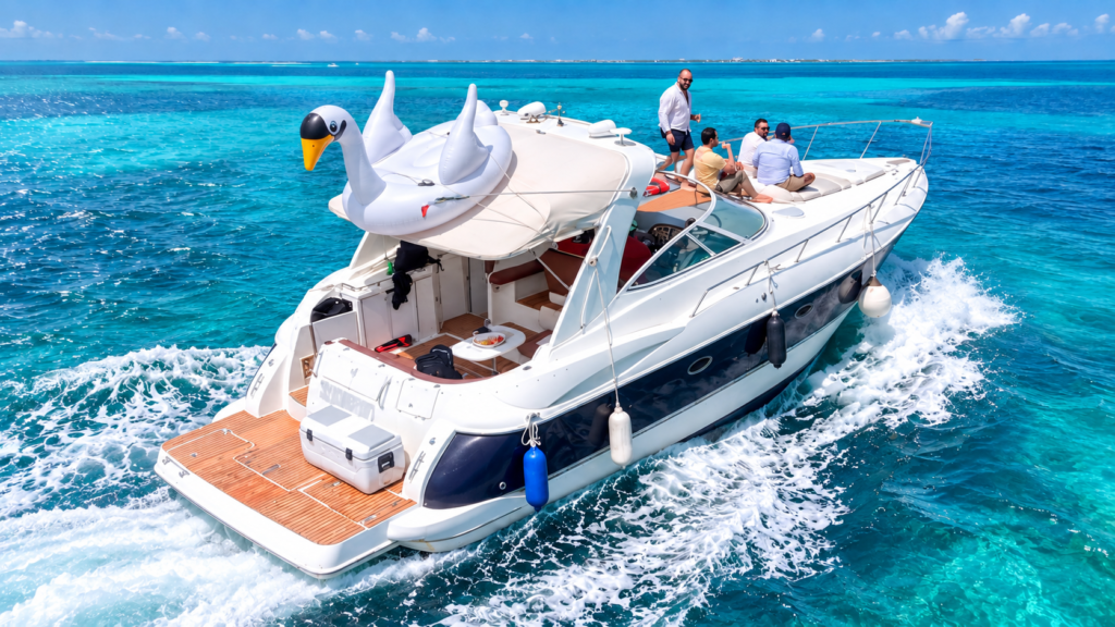 Isla Mujeres Yacht Rental: Private 40ft Express Cruiser from Cancun
