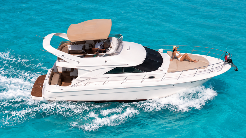 Boat Charter Cancun: Private 46ft Sea Ray Flybridge to Isla Mujeres