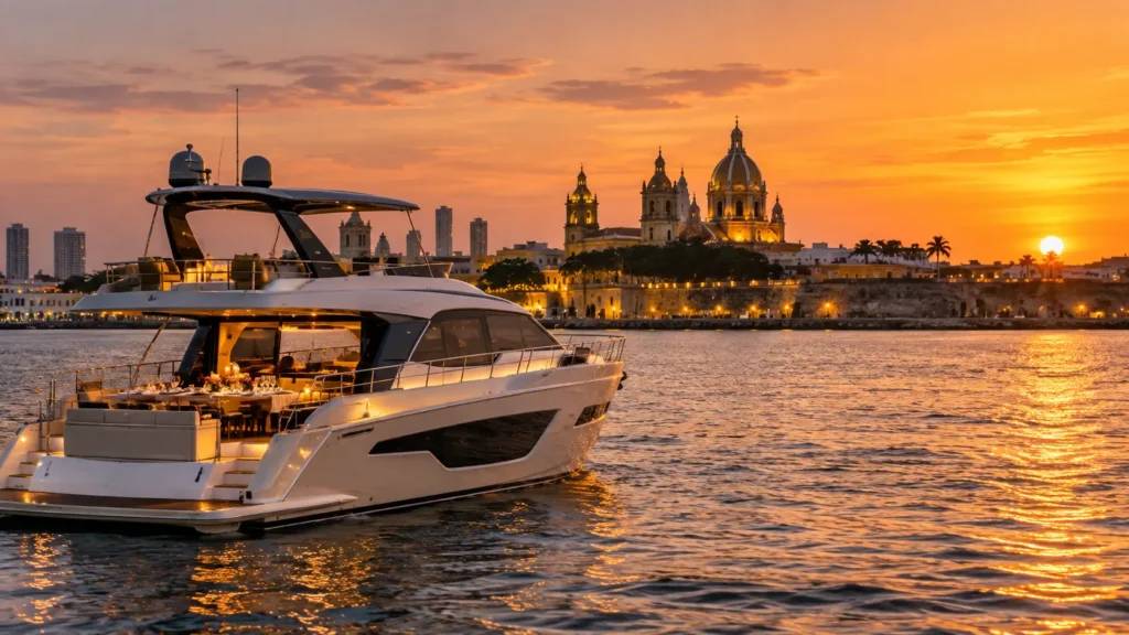 Luxury Yacht Dinner at Sunset

